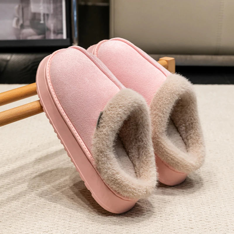 Fluffy Winter Slippers – Warm Fleece Lining & Anti-Skid Sole, Indoor Home Shoes for Him & Her
