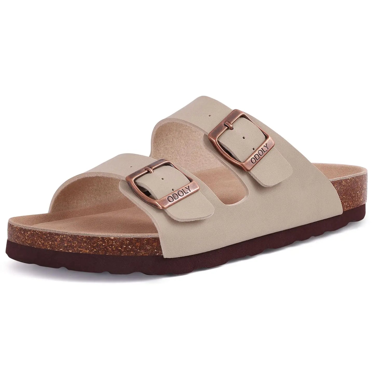 Unisex Suede Mule Clogs with Adjustable Strap – Lightweight Cork Footbed Sandals for Casual and Outdoor Wear