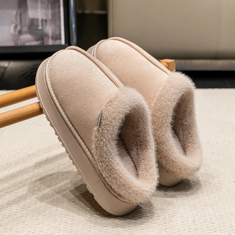 Fluffy Winter Slippers – Warm Fleece Lining & Anti-Skid Sole, Indoor Home Shoes for Him & Her