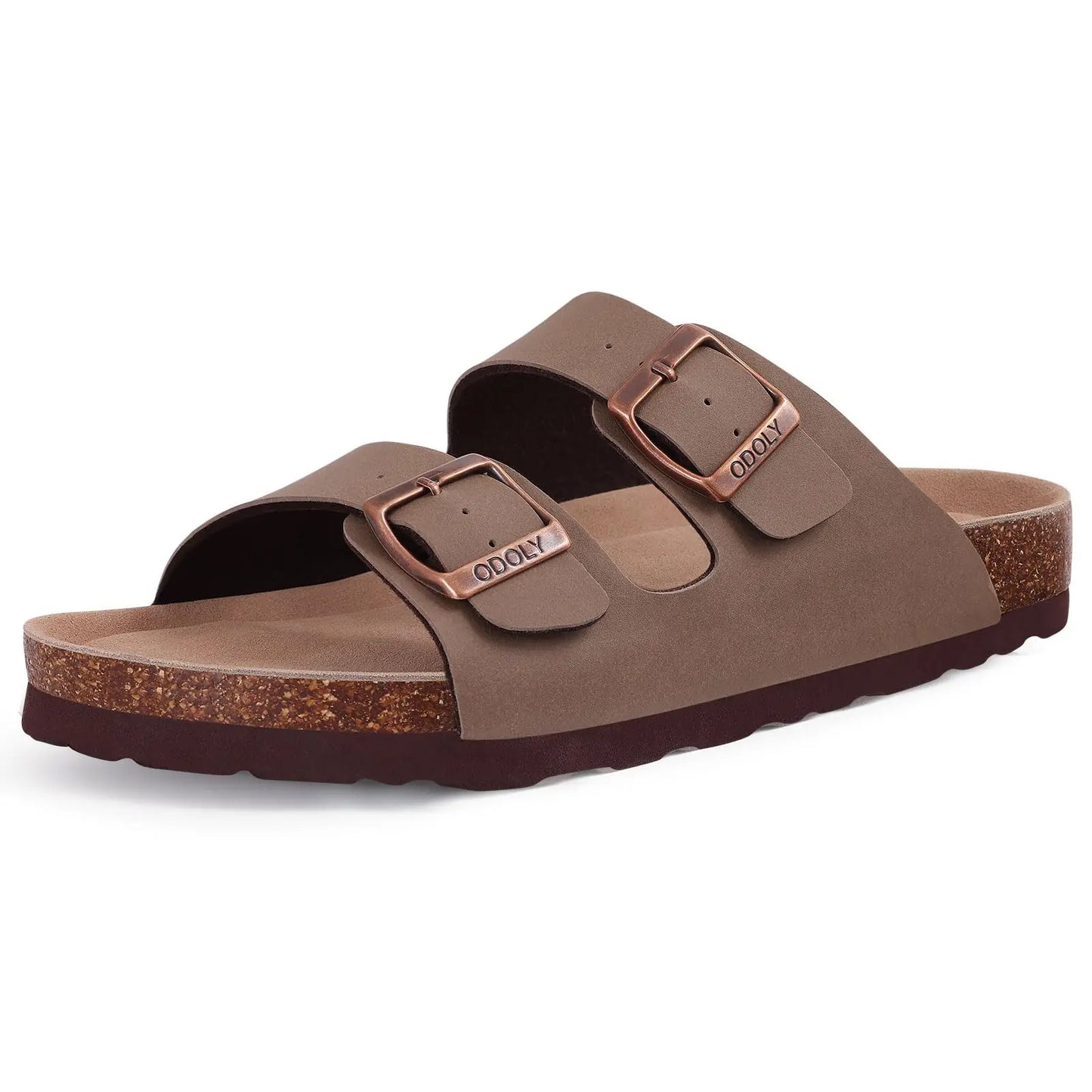 Unisex Suede Mule Clogs with Adjustable Strap – Lightweight Cork Footbed Sandals for Casual and Outdoor Wear
