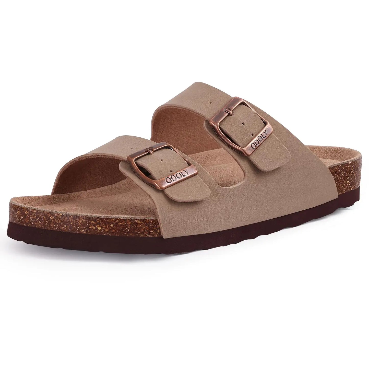 Unisex Suede Mule Clogs with Adjustable Strap – Lightweight Cork Footbed Sandals for Casual and Outdoor Wear