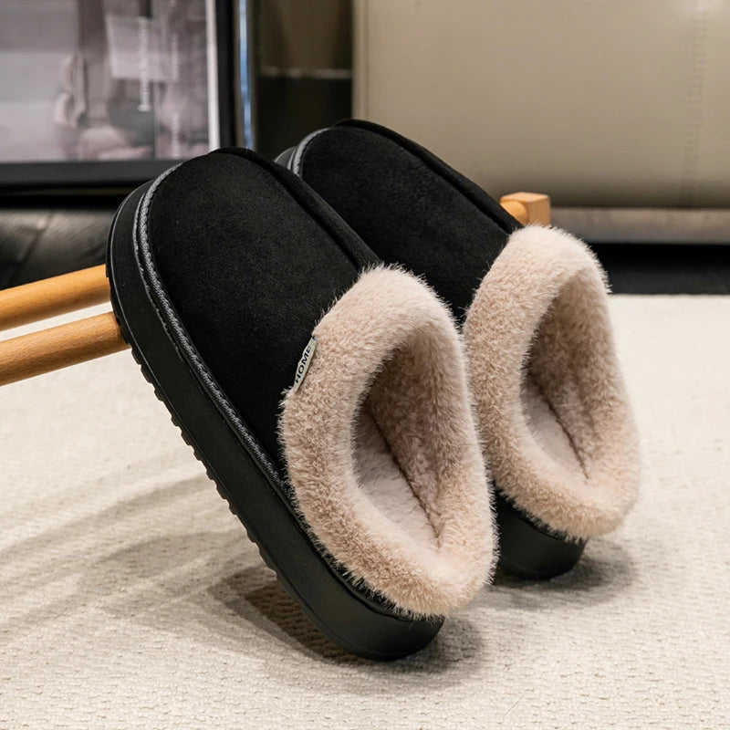 Fluffy Winter Slippers – Warm Fleece Lining & Anti-Skid Sole, Indoor Home Shoes for Him & Her
