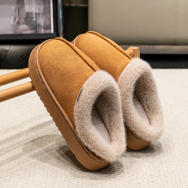 Fluffy Winter Slippers – Warm Fleece Lining & Anti-Skid Sole, Indoor Home Shoes for Him & Her