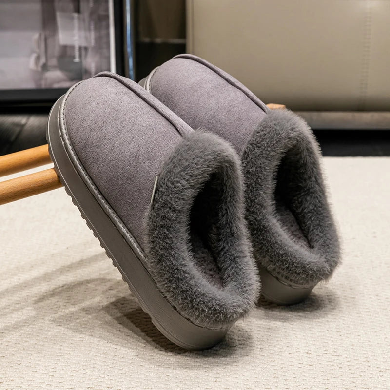 Fluffy Winter Slippers – Warm Fleece Lining & Anti-Skid Sole, Indoor Home Shoes for Him & Her