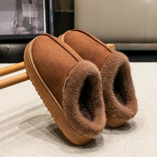 Fluffy Winter Slippers – Warm Fleece Lining & Anti-Skid Sole, Indoor Home Shoes for Him & Her