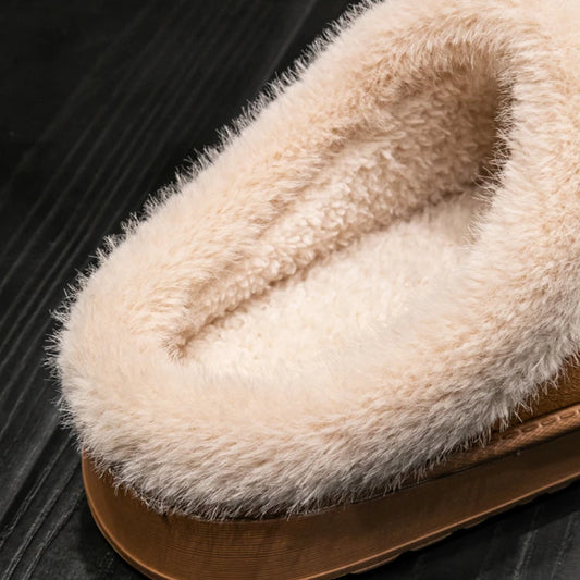 Fluffy Winter Slippers – Warm Fleece Lining & Anti-Skid Sole, Indoor Home Shoes for Him & Her